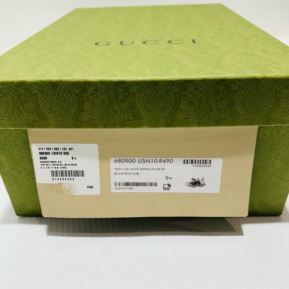 Gucci Run Knit Sneaker Size 9.5/ US 10 Black Red GG Interlocking NIB $920 - Picture 14 of 15